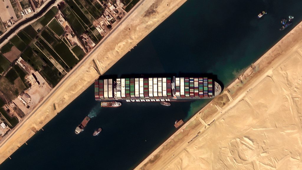 Vista Aérea Del Canal De Suez.