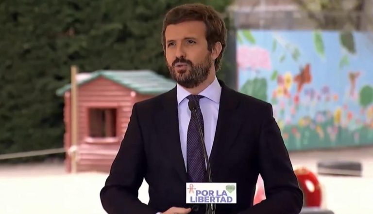 Casado arremete contra Podemos por «justificar y alentar» los ataques a Vox
