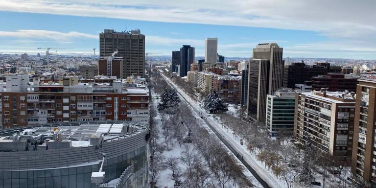 La Castellana protagoniza la fotografía ganadora de ‘Madrid, Filomena a mi pesar’