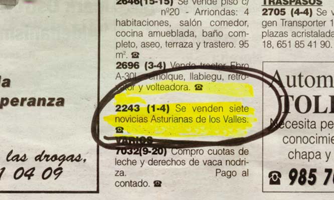Anuncios insólitos en periódicos españoles