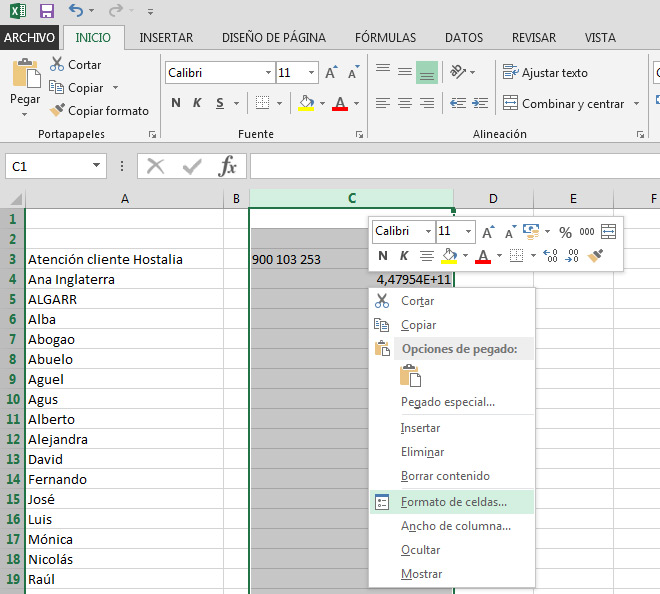 Paso a paso para importar los contactos desde Excel