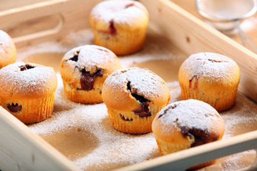 Muffins rellenos de chocolate