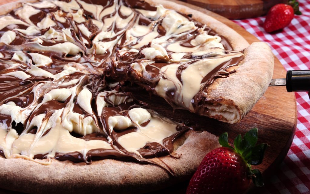 Receta 2 Pizza Dulce De Chocolate Negro Y Blanco