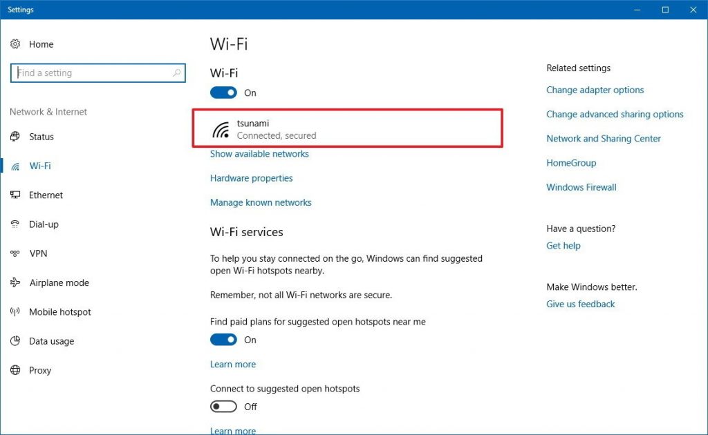 Wireless Connection Info