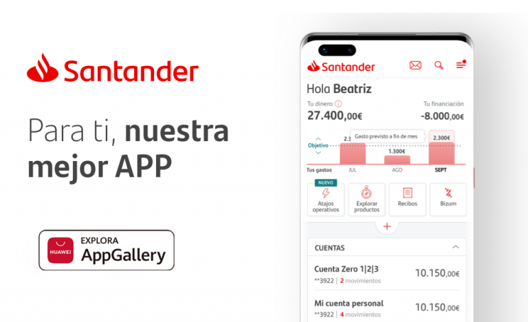 La app de Santander aterriza en AppGallery ampliando la categoría en la categoría de finanzas