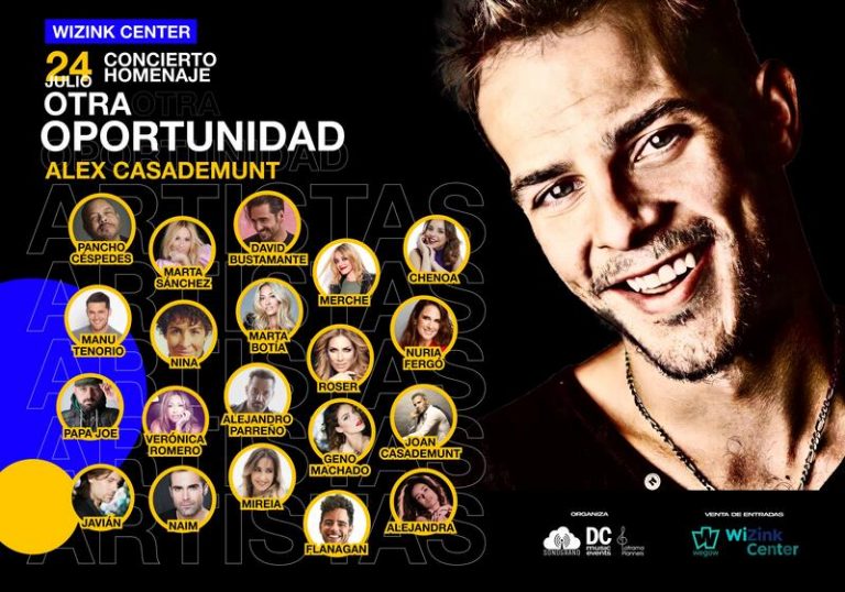 Bustamante, Marta Sánchez, Chenoa…: así será el concierto homenaje a Álex Casademunt
