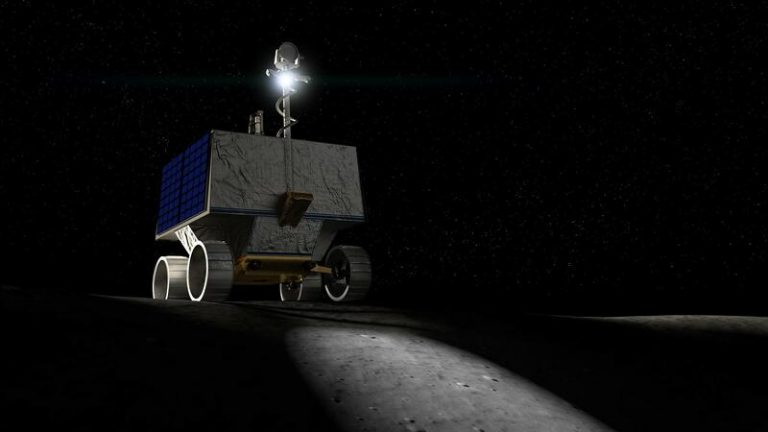 Un rover de la NASA usará faros para buscar agua en cráteres lunares
