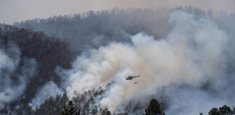 Las tareas de extinción del incendio de Arico se centrarán en el flanco izquierdo