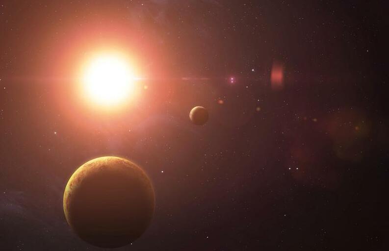 Cuatro Planetas Encerrados Sol Cercano