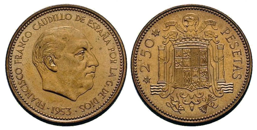 Moneda De 2,5 Pesetas Del Año 1953, Un Buen Pellizco