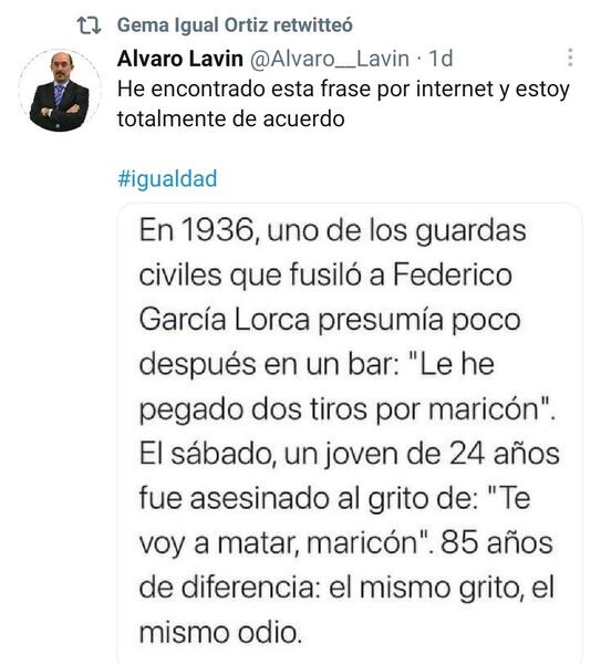 Vox cree «muy lamentable» que un edil comparta un tuit «falso» sobre la muerte de Lorca
