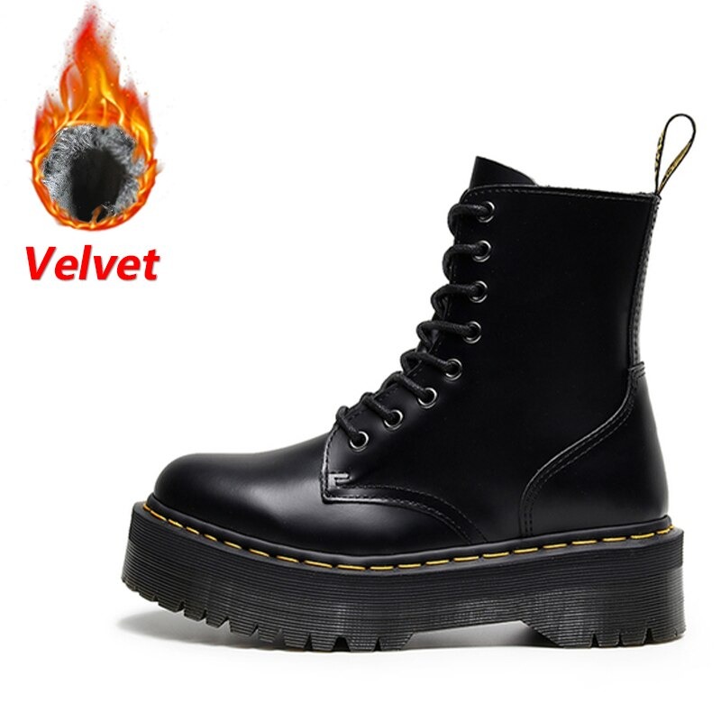 Botas Gruesas Cuero Mujer