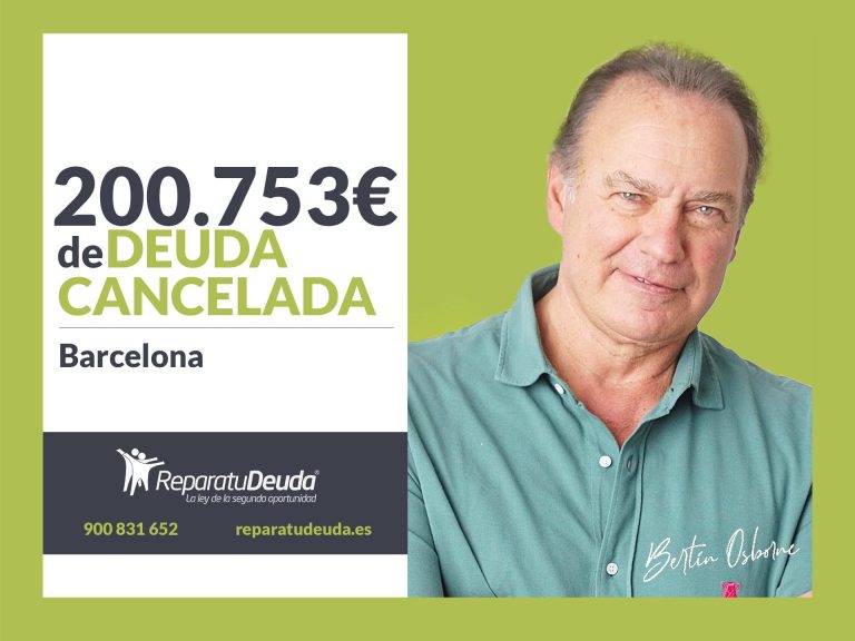 Repara tu Deuda abogados cancela 200.753€ en Barcelona (Cataluña) con la Ley de Segunda Oportunidad