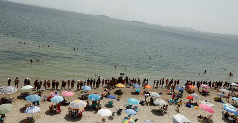 70.000 personas guardan un minuto de silencio por los miles de peces muertos en el Mar Menor