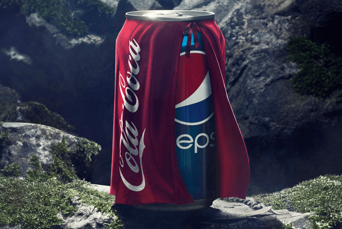 Pepsi con capa de Coca-Cola