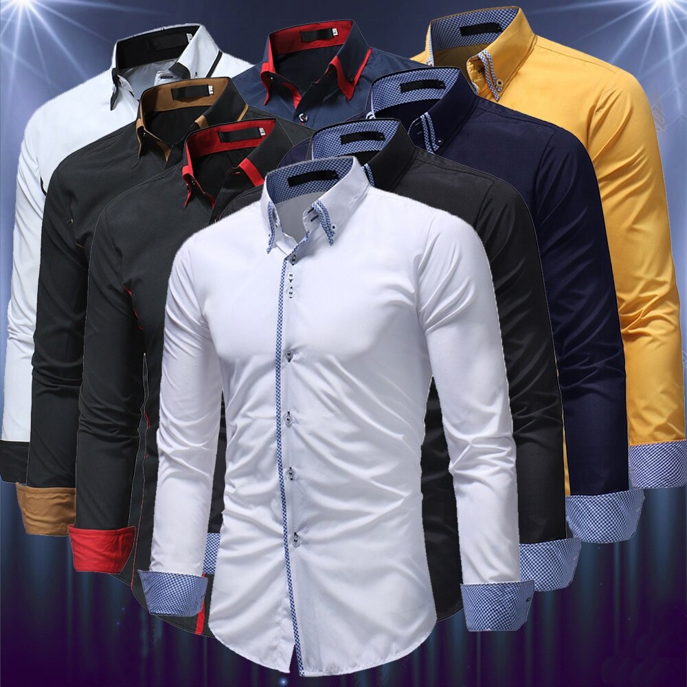 Camisa Con Doble Cuello De Manga Larga