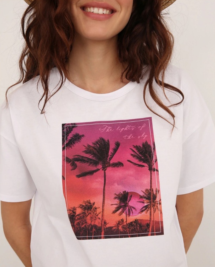 Camiseta Estampada Palmeras