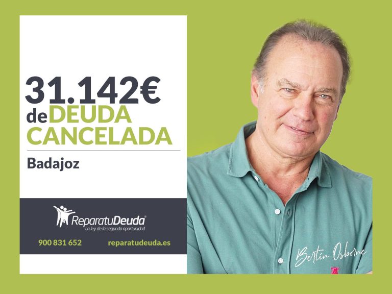 Repara tu Deuda Abogados cancela 31.142€ en Badajoz (Extremadura) con la Ley de Segunda Oportunidad