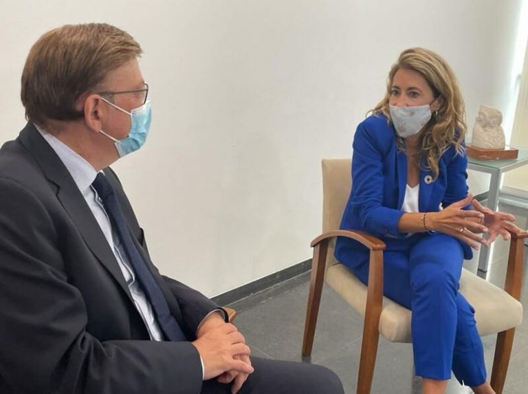 Raquel Sánchez se compromete con Puig a «desbloquear» el Corredor Mediterráneo