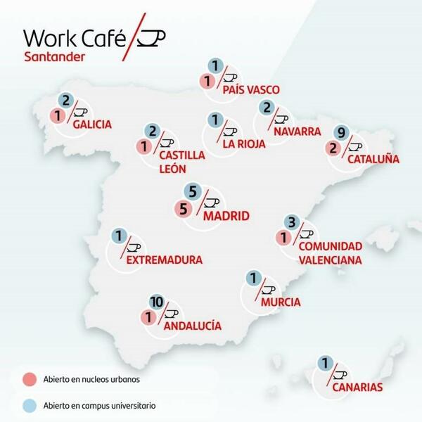 Banco Santander abre 36 ‘Work Café’ en varios campus universitarios españoles
