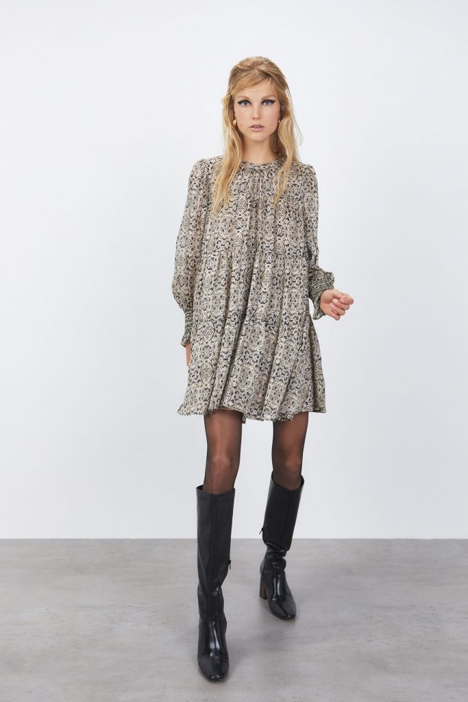 Vestido Estampado Lurex