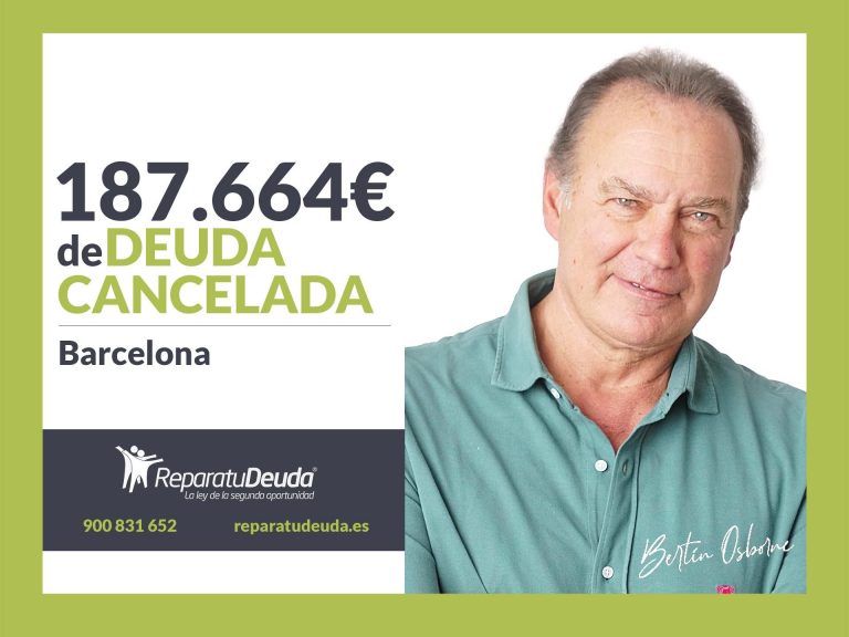 Repara tu Deuda Abogados cancela 187.664€ en Barcelona (Cataluña) con la Ley de Segunda Oportunidad