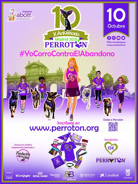 La X edición de Perrotón se celebra en Madrid el domingo para concienciar contra el abandono