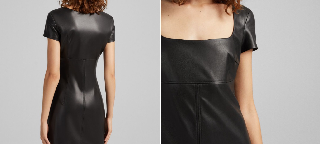 Vestido efecto piel bershka clearance