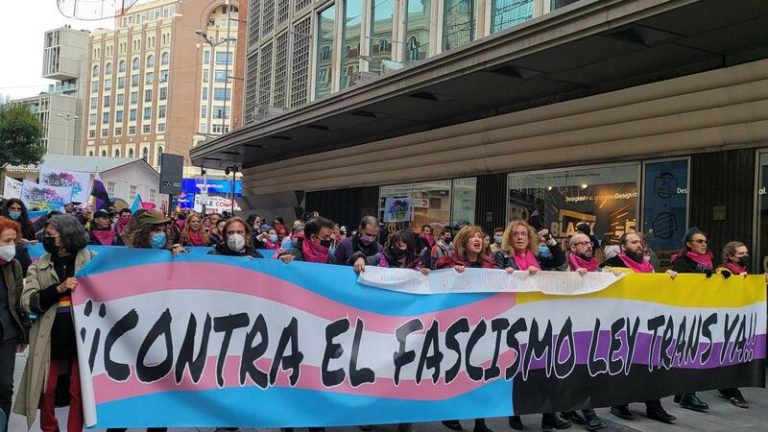 Personas trans se manifiestan en Madrid al grito de ‘Contra el fascismo, Ley trans ya’