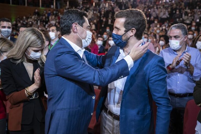 Congreso PP-A.- Moreno traslada a Casado todo el apoyo del PP-A para que llegue a la Moncloa, «más pronto que tarde»