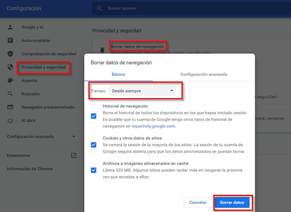 Borrar Datos