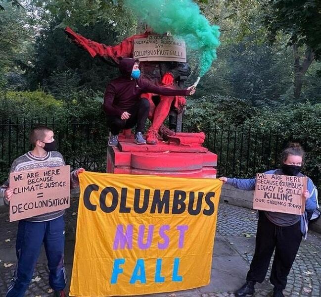 La Embajada en Londres pide restaurar la estatua de Colón vandalizada