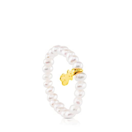 Anillo De Oro Y Perlas Tous Pearls