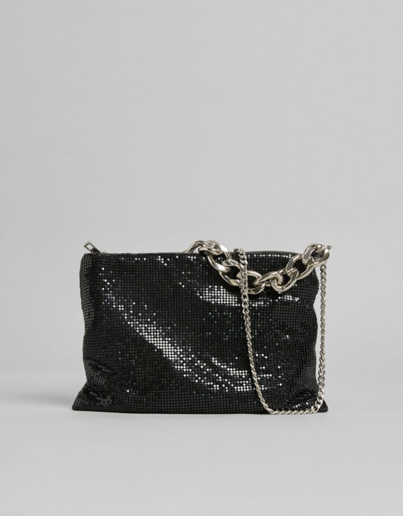 Bolso Malla Cadena Asa Brillo