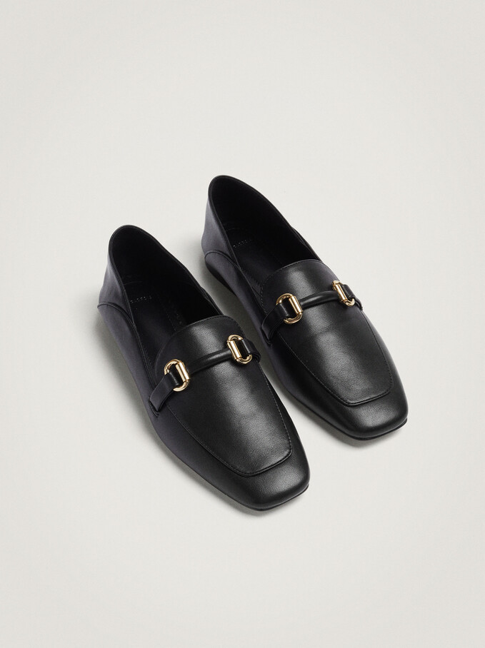 Mocasin Con Hebilla Metalizada
