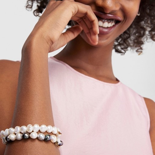Pulsera De Perlas Y Oro Sweet Dolls