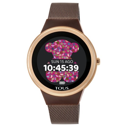 Reloj Rond Connect De Acero Ip Rosado Con Correa Mesh