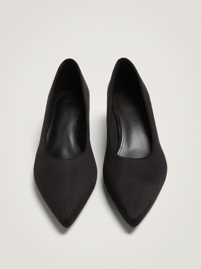 Zapatos De Tacon Con Textura De Ante