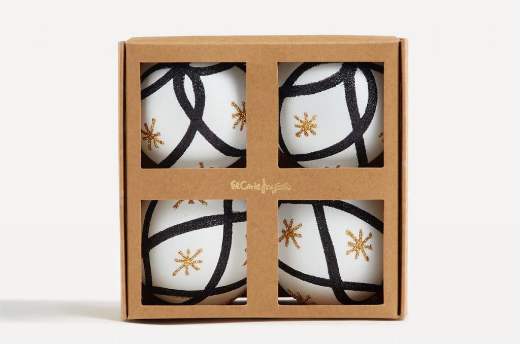 Set 4 Bolas Navidad El Corte Ingles