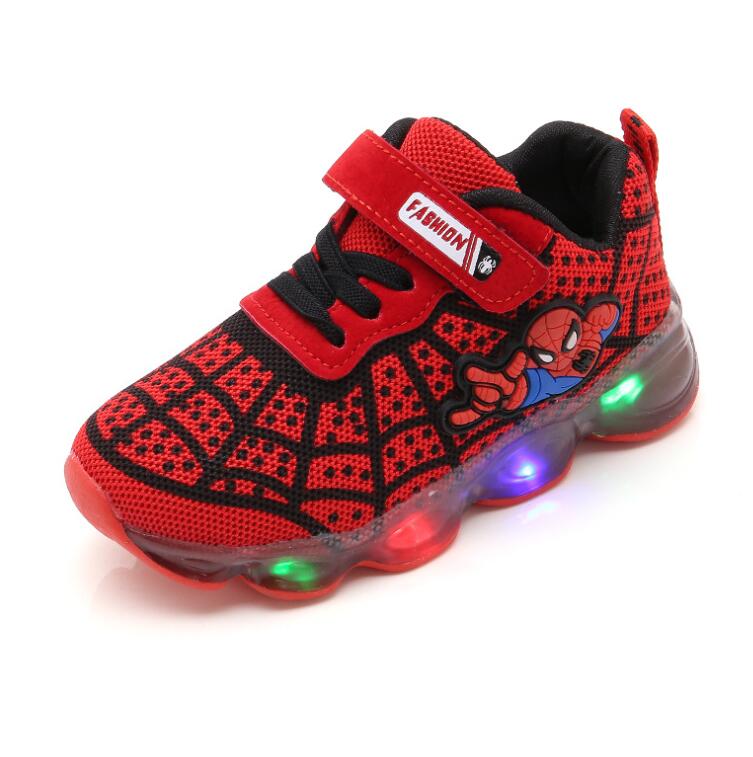 Zapatillas Deportivas De Spiderman Para Ni Os Y Ni As Zapatos Brillantes Con Luz Led Talla