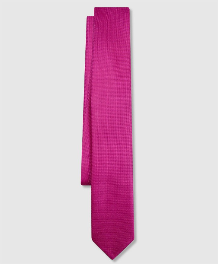 corbata seda lisa fucsia el corte ingles