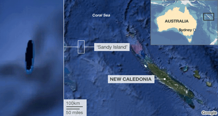 Sandy Island Google Maps borrosa