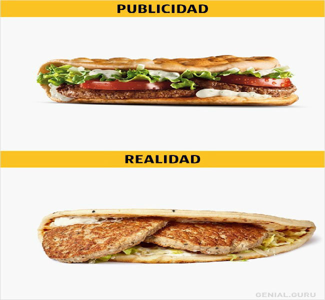 10 Imágenes De Fastfood: Publicidad Vs Realidad