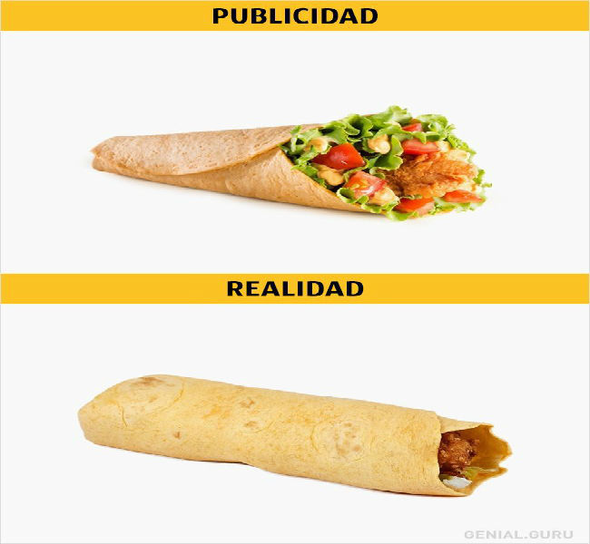 10 Imágenes De Fastfood: Publicidad Vs Realidad