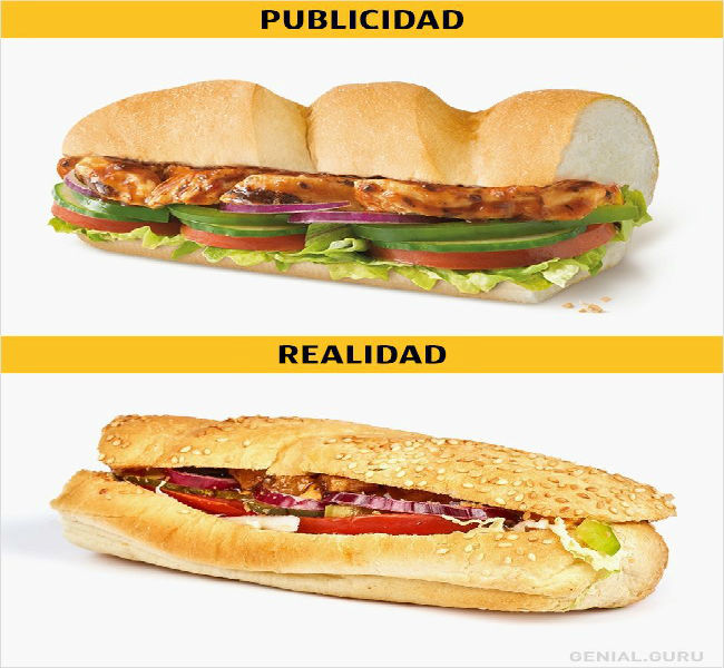 10 Imágenes De Fastfood: Publicidad Vs Realidad