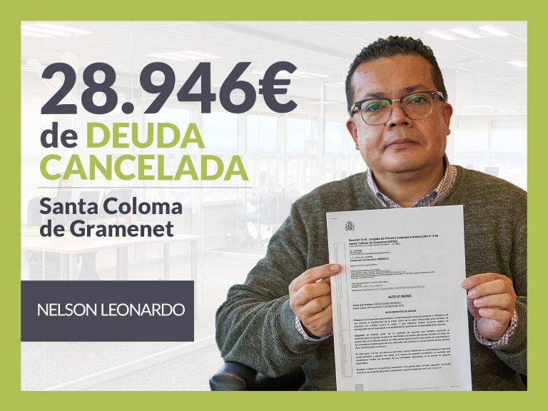 Repara tu Deuda cancela 28.946€ en Santa Coloma de Gramenet (Barcelona) con la Ley de Segunda Oportunidad