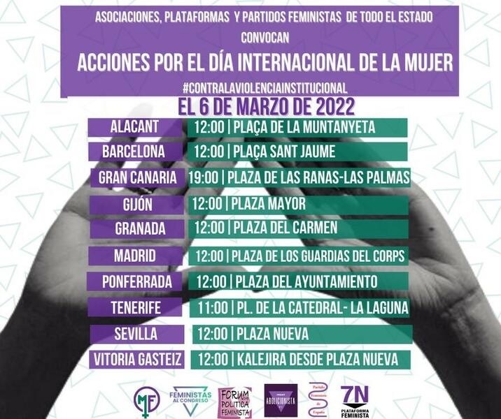 Las movilizaciones por el Día de la Mujer empiezan el domingo con las marchas del feminismo abolicionista en 10 ciudades