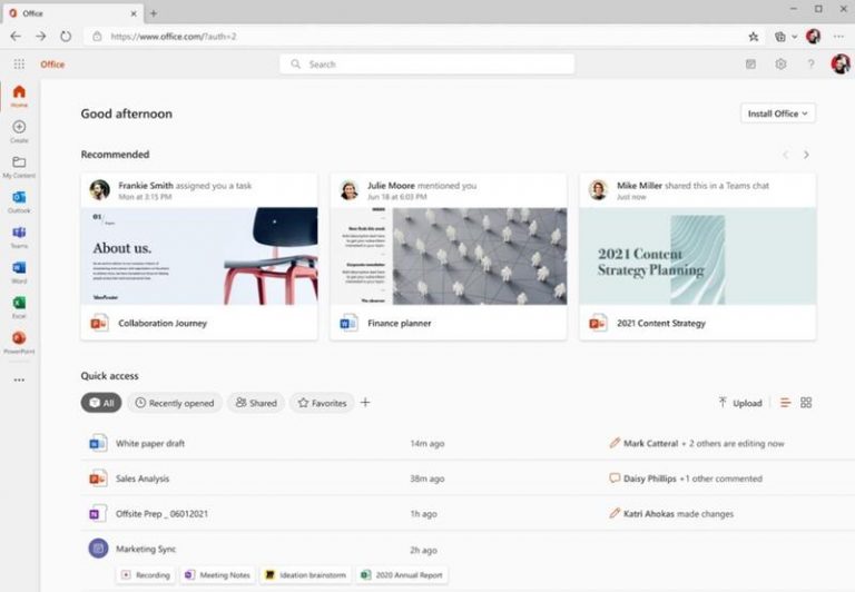 Microsoft renueva la versión ‘online’ de Office con nuevos paneles y accesos directos