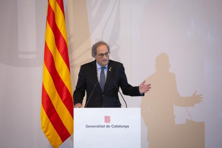 Torra afronta este jueves su segundo juicio por presunta desobediencia por la pancarta del 1-O