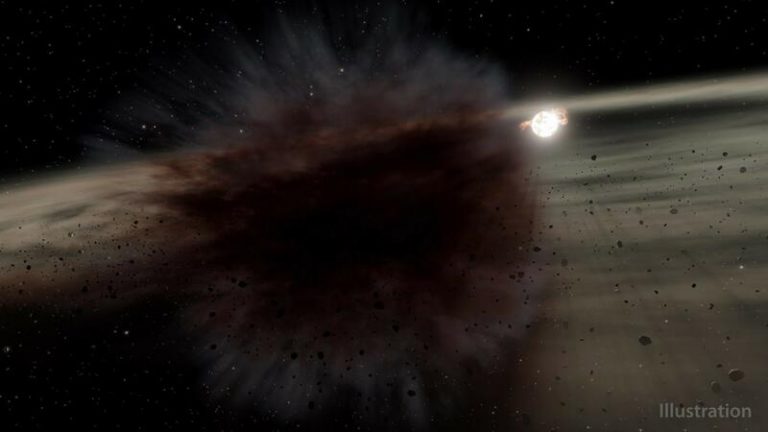 Captan la huella de un choque de asteroides a 10 millones de años luz